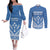 Personalised Kosrae State Gospel Day Couples Matching Off The Shoulder Long Sleeve Dress and Long Sleeve Button Shirt Simple Style