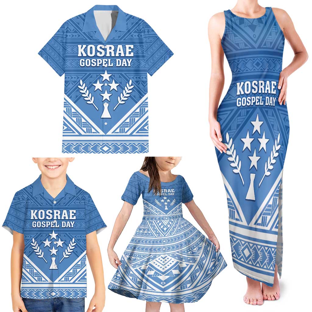 Personalised Kosrae State Gospel Day Family Matching Tank Maxi Dress and Hawaiian Shirt Simple Style