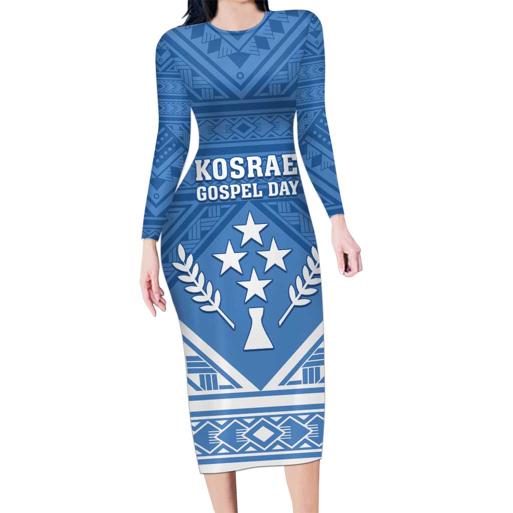 Personalised Kosrae State Gospel Day Long Sleeve Bodycon Dress Simple Style