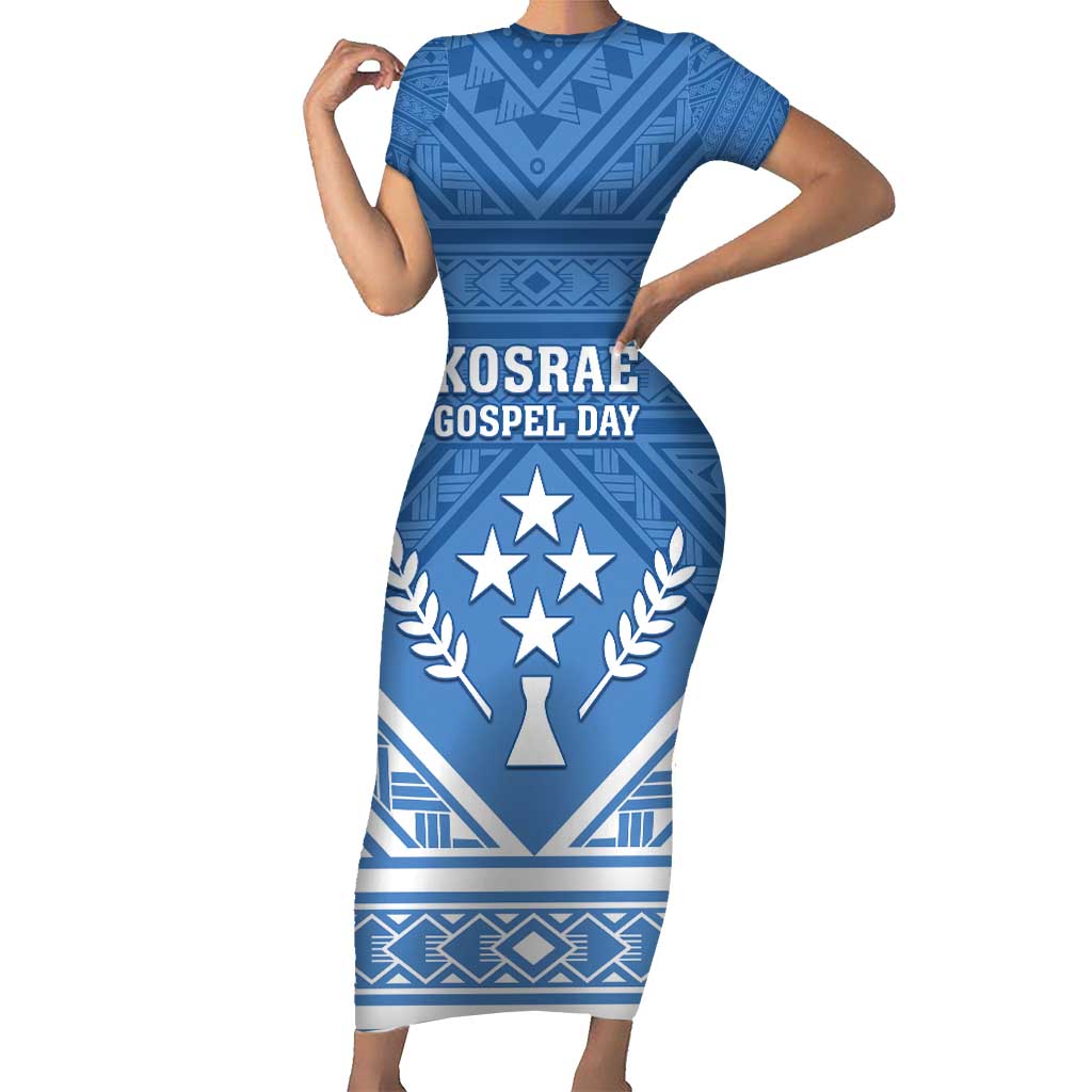 Personalised Kosrae State Gospel Day Short Sleeve Bodycon Dress Simple Style
