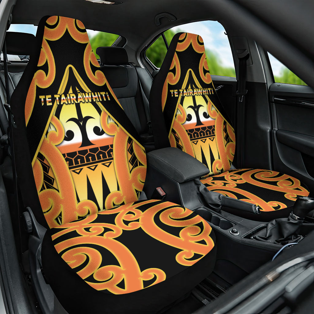 New Zealand Te Tairawhiti Car Seat Cover Maori Koru Pattern LT05 One Size Orange - Polynesian Pride