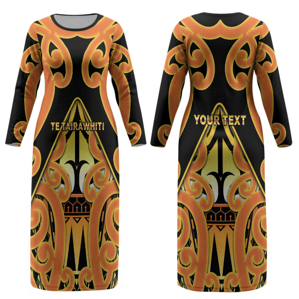 Personalised New Zealand Te Tairawhiti Couples Matching Long Sleeve Bodycon Dress and Hawaiian Shirt Maori Koru Pattern LT05 - Polynesian Pride