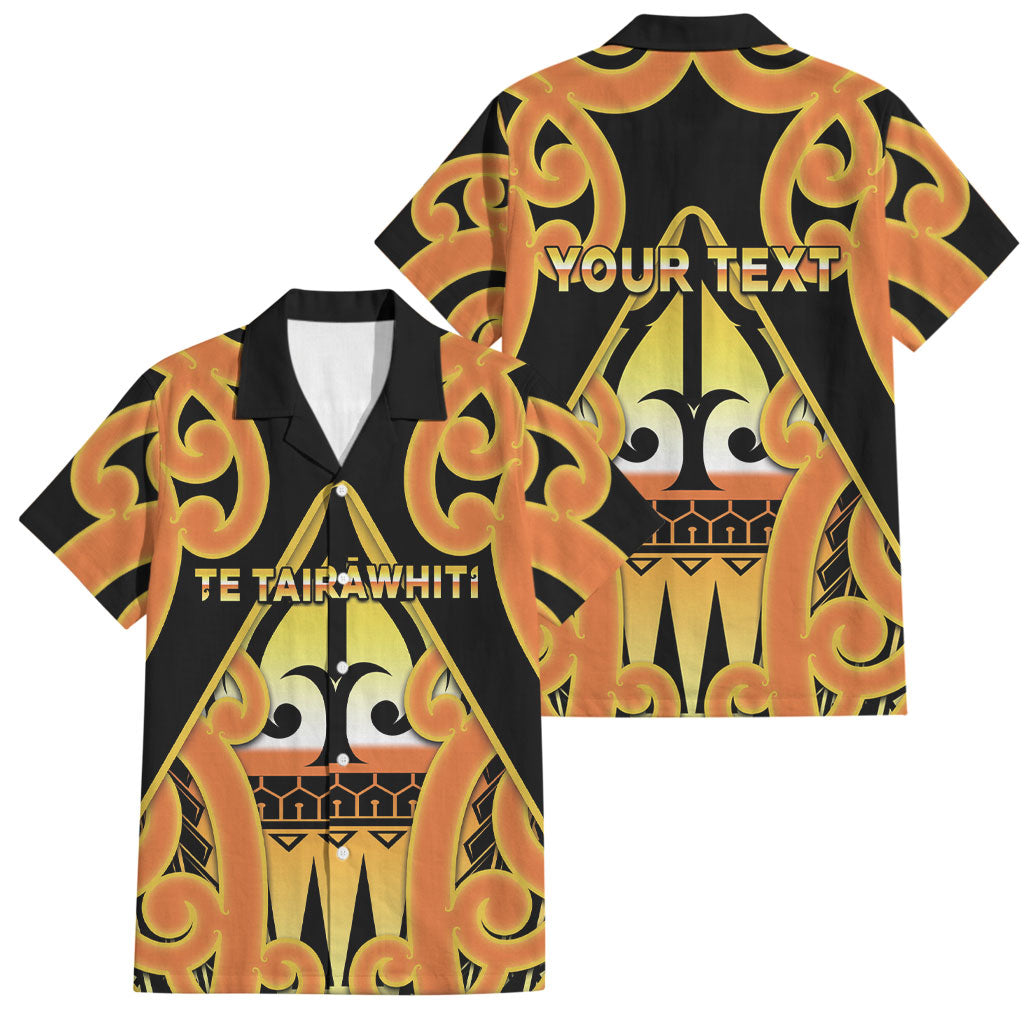 Personalised New Zealand Te Tairawhiti Family Matching Short Sleeve Bodycon Dress and Hawaiian Shirt Maori Koru Pattern LT05 Dad's Shirt - Short Sleeve Orange - Polynesian Pride