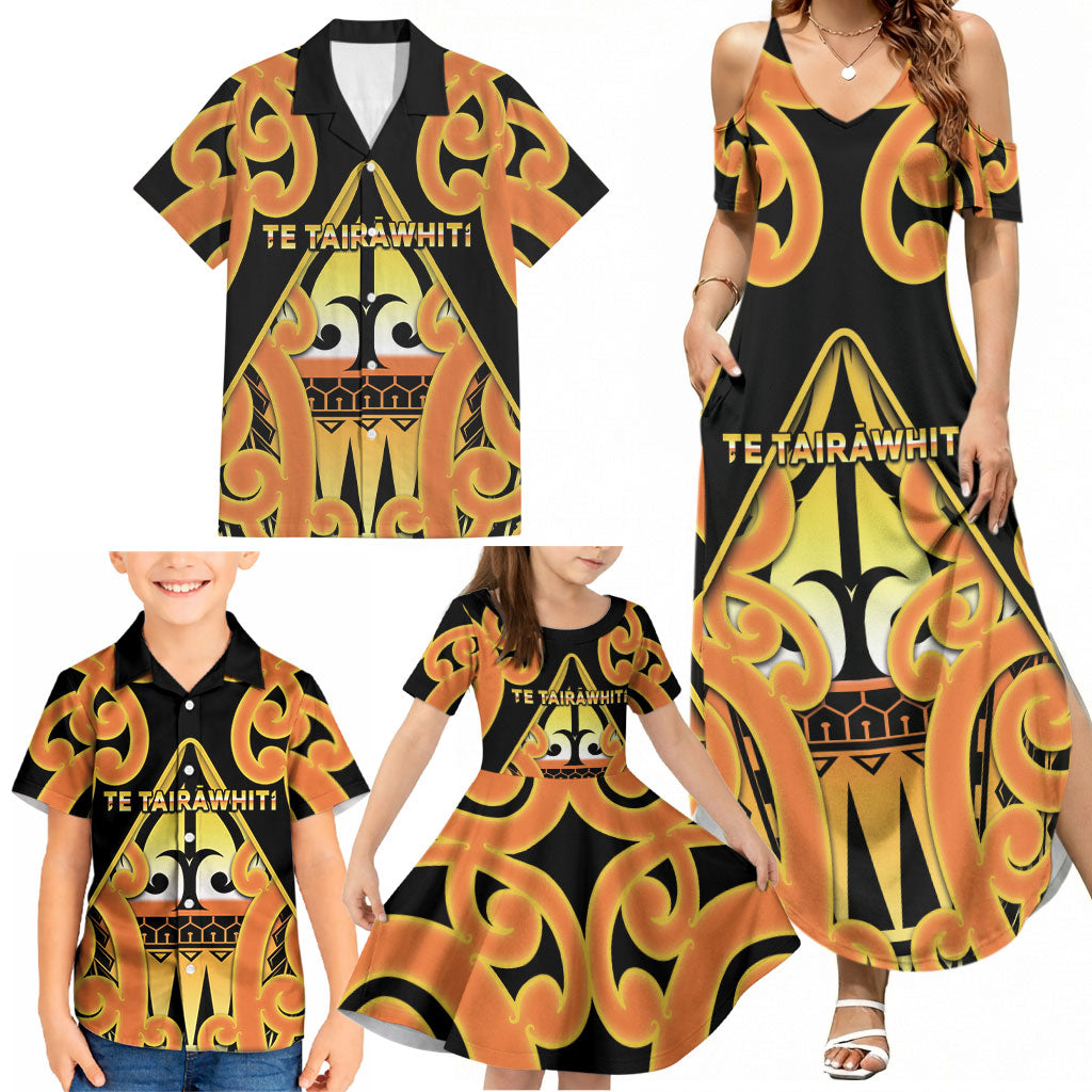 Personalised New Zealand Te Tairawhiti Family Matching Summer Maxi Dress and Hawaiian Shirt Maori Koru Pattern LT05 - Polynesian Pride