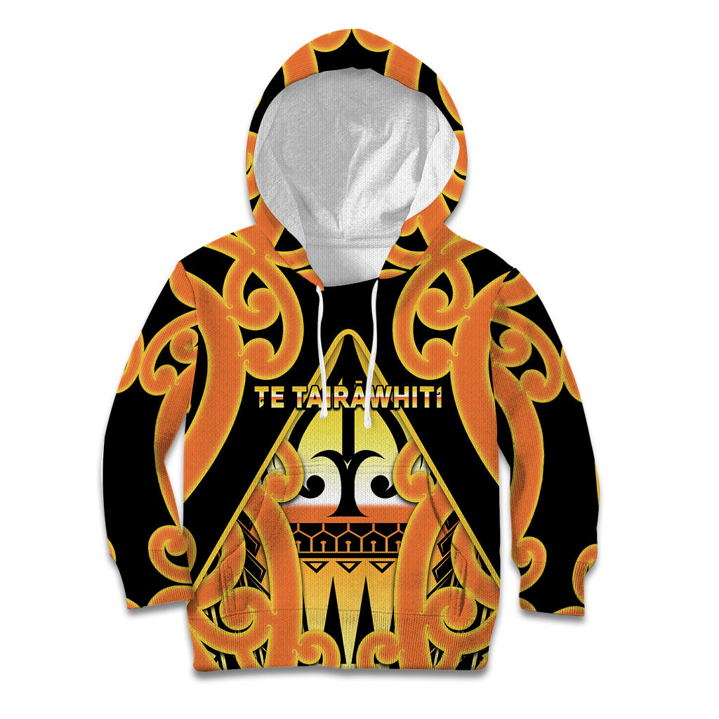 Personalised New Zealand Te Tairawhiti Kid Hoodie Maori Koru Pattern LT05 Hoodie Orange - Polynesian Pride