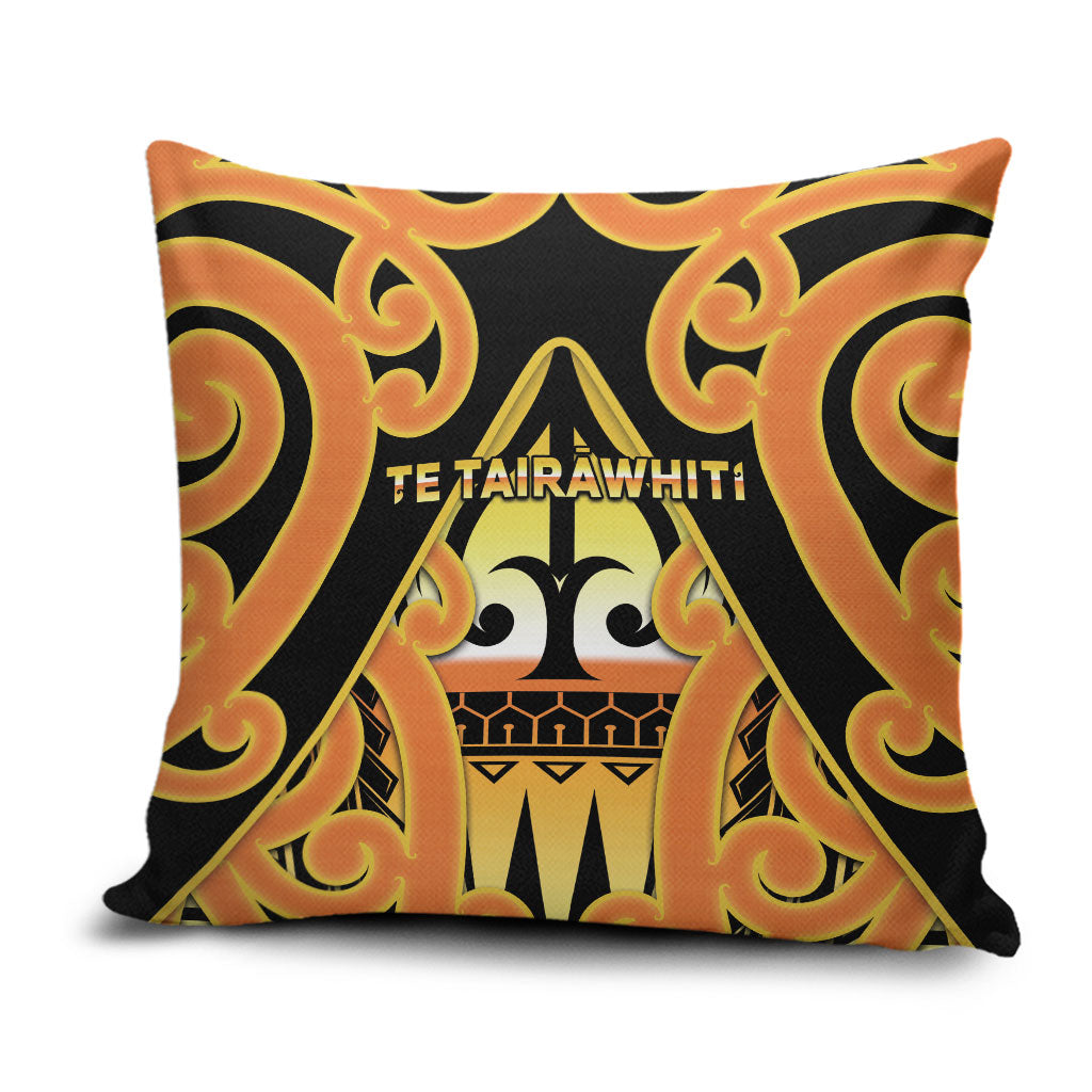 New Zealand Te Tairawhiti Pillow Cover Maori Koru Pattern LT05 Orange - Polynesian Pride