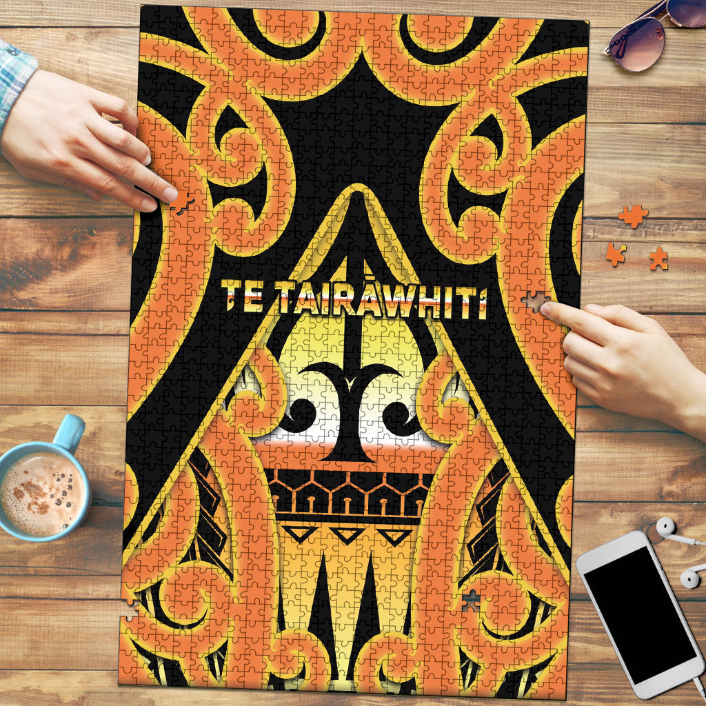 New Zealand Te Tairawhiti Puzzle Maori Koru Pattern LT05 Orange - Polynesian Pride