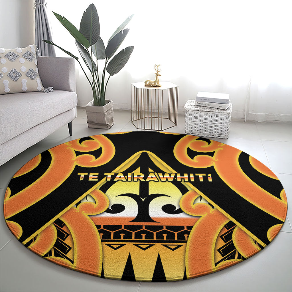 New Zealand Te Tairawhiti Round Carpet Maori Koru Pattern LT05 - Polynesian Pride