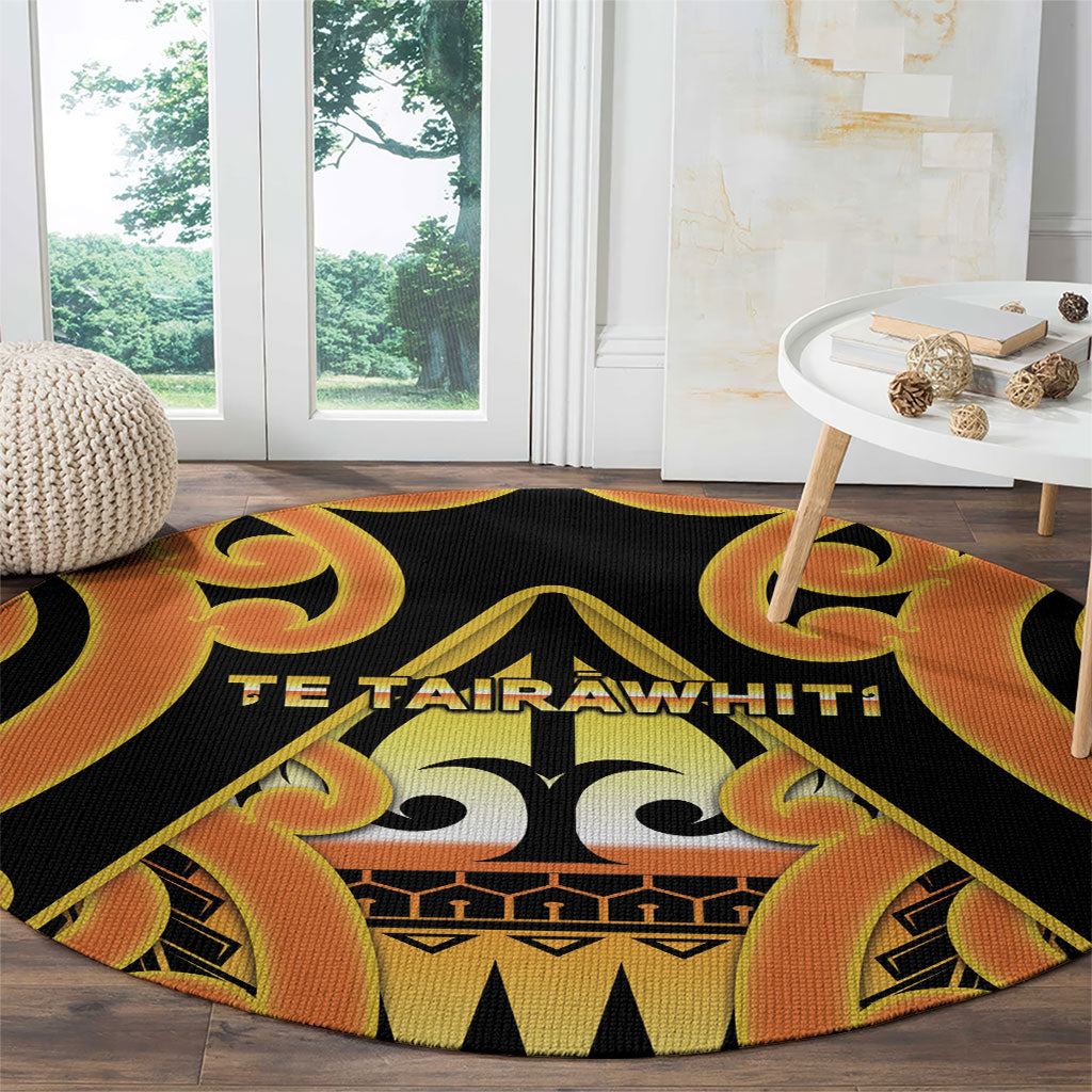 New Zealand Te Tairawhiti Round Carpet Maori Koru Pattern LT05 - Polynesian Pride