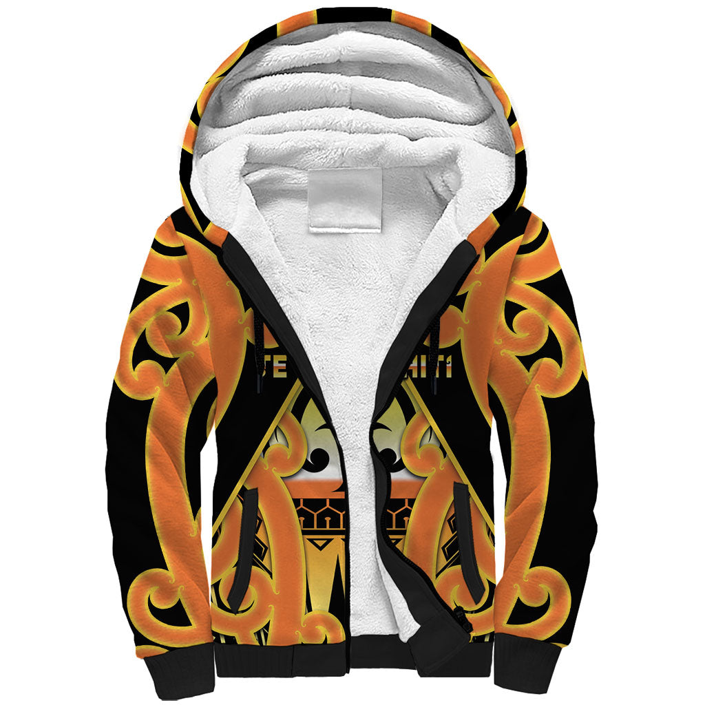 Personalised New Zealand Te Tairawhiti Sherpa Hoodie Maori Koru Pattern LT05 Unisex Orange - Polynesian Pride