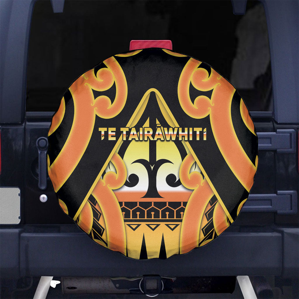 New Zealand Te Tairawhiti Spare Tire Cover Maori Koru Pattern LT05 No hole Orange - Polynesian Pride