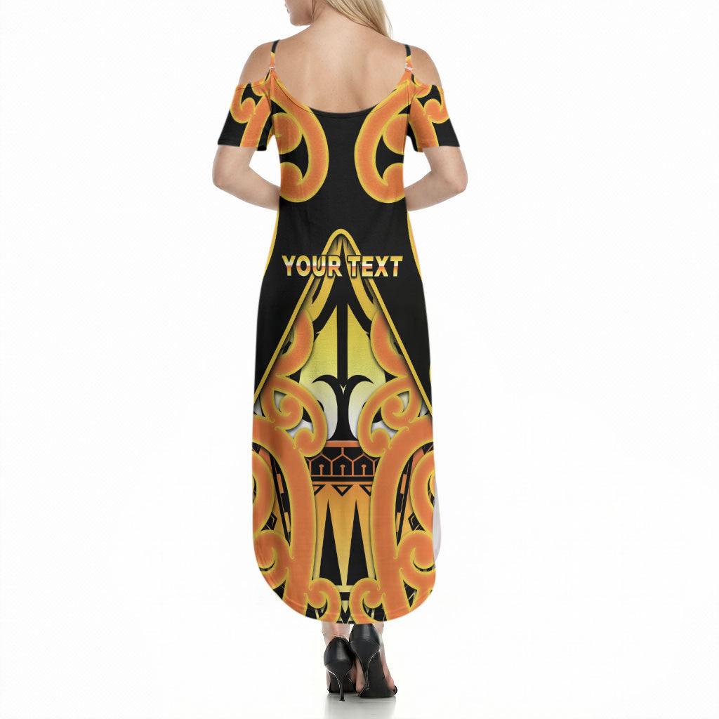 Personalised New Zealand Te Tairawhiti Summer Maxi Dress Maori Koru Pattern LT05 - Polynesian Pride