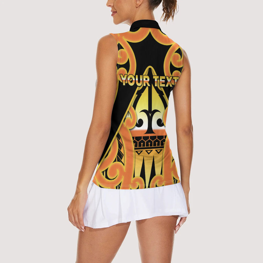 Personalised New Zealand Te Tairawhiti Women Sleeveless Polo Shirt Maori Koru Pattern LT05 - Polynesian Pride