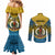 Vanuatu Sanma Province Couples Matching Mermaid Dress and Long Sleeve Button Shirts Coat Of Arms And Namele Fern Polynesian Pattern LT05 - Polynesian Pride