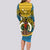 Vanuatu Sanma Province Long Sleeve Bodycon Dress Coat Of Arms And Namele Fern Polynesian Pattern LT05 - Polynesian Pride