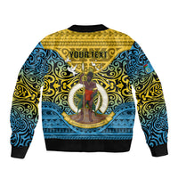 Personalized Vanuatu Sanma Province Bomber Jacket Coat Of Arms And Namele Fern Polynesian Pattern LT05 - Polynesian Pride