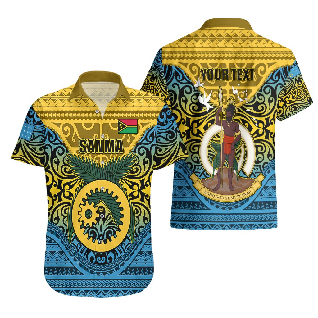 Personalized Vanuatu Sanma Province Hawaiian Shirt Coat Of Arms And Namele Fern Polynesian Pattern LT05 - Polynesian Pride