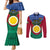 Vanuatu Shefa Province Couples Matching Mermaid Dress and Long Sleeve Button Shirts Coat Of Arms And Namele Fern Polynesian Pattern LT05 Red - Polynesian Pride