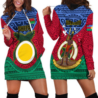 Vanuatu Shefa Province Hoodie Dress Coat Of Arms And Namele Fern Polynesian Pattern LT05 - Polynesian Pride