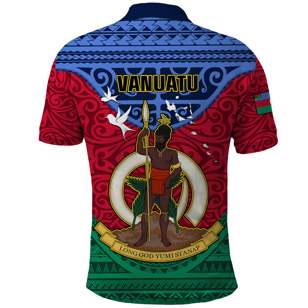 Vanuatu Shefa Province Polo Shirt Coat Of Arms And Namele Fern Polynesian Pattern LT05 - Polynesian Pride