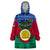 Vanuatu Shefa Province Wearable Blanket Hoodie Coat Of Arms And Namele Fern Polynesian Pattern LT05 One Size Red - Polynesian Pride