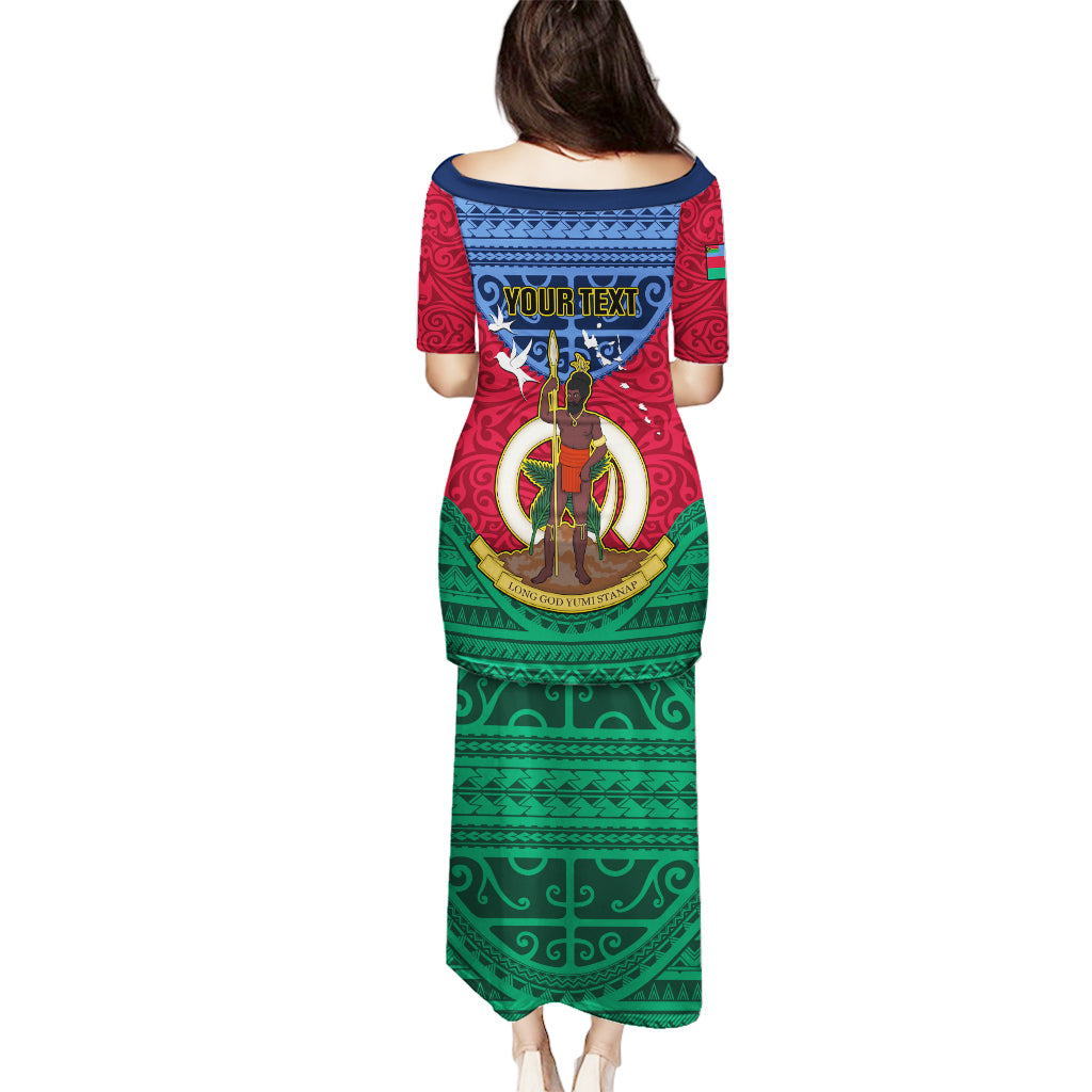 Personalized Vanuatu Shefa Province Puletasi Coat Of Arms And Namele Fern Polynesian Pattern LT05 - Polynesian Pride