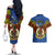 Vanuatu Tafea Province Couples Matching Off The Shoulder Long Sleeve Dress and Hawaiian Shirt Coat Of Arms And Namele Fern Polynesian Pattern LT05 - Polynesian Pride