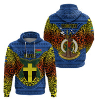 Personalized Vanuatu Tafea Province Hoodie Coat Of Arms And Namele Fern Polynesian Pattern LT05 - Polynesian Pride