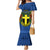 Personalized Vanuatu Tafea Province Mermaid Dress Coat Of Arms And Namele Fern Polynesian Pattern LT05 Women Blue - Polynesian Pride