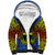 Personalized Vanuatu Tafea Province Sherpa Hoodie Coat Of Arms And Namele Fern Polynesian Pattern LT05 Unisex Blue - Polynesian Pride