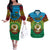 Vanuatu Torba Province Couples Matching Off The Shoulder Long Sleeve Dress and Hawaiian Shirt Vanuatuan Coat Of Arms Polynesian Pattern LT05 Green - Polynesian Pride