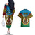 Vanuatu Torba Province Couples Matching Off The Shoulder Long Sleeve Dress and Hawaiian Shirt Vanuatuan Coat Of Arms Polynesian Pattern LT05 - Polynesian Pride