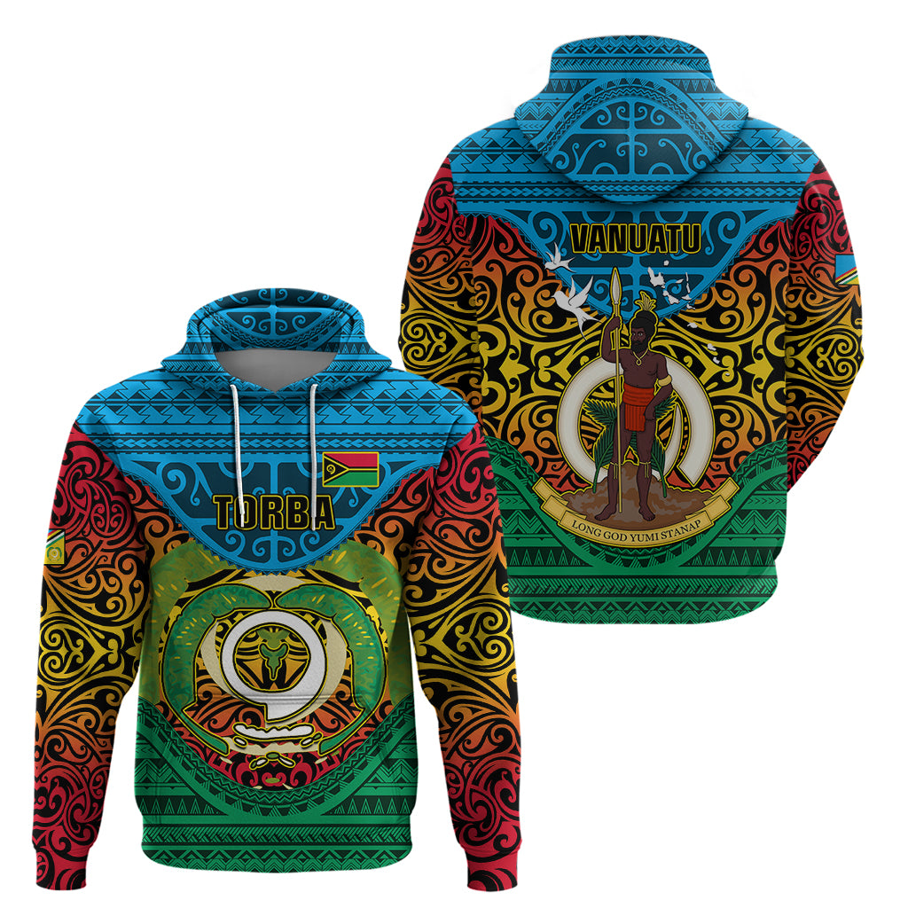 Vanuatu Torba Province Hoodie Vanuatuan Coat Of Arms Polynesian Pattern LT05 - Polynesian Pride