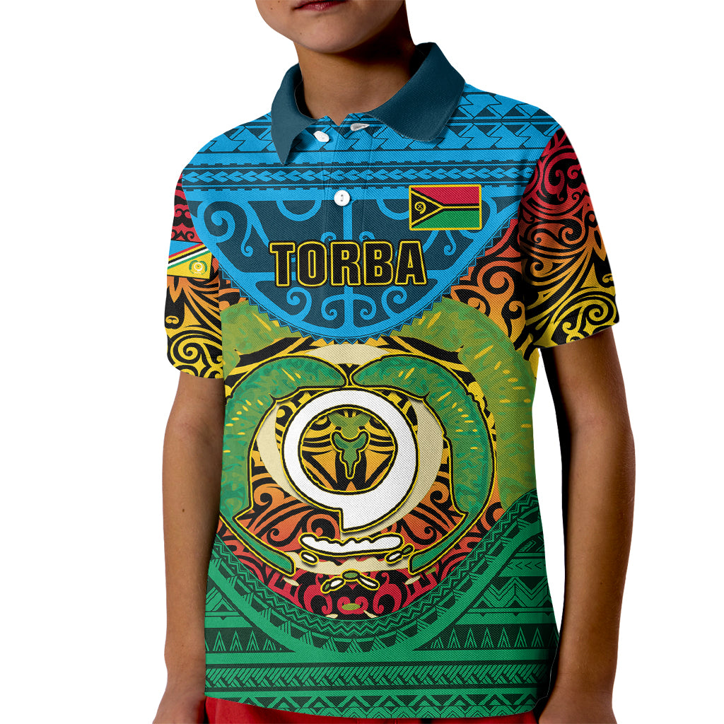Vanuatu Torba Province Kid Polo Shirt Vanuatuan Coat Of Arms Polynesian Pattern LT05 Kid Green - Polynesian Pride