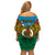 Vanuatu Torba Province Off Shoulder Short Dress Vanuatuan Coat Of Arms Polynesian Pattern LT05 - Polynesian Pride