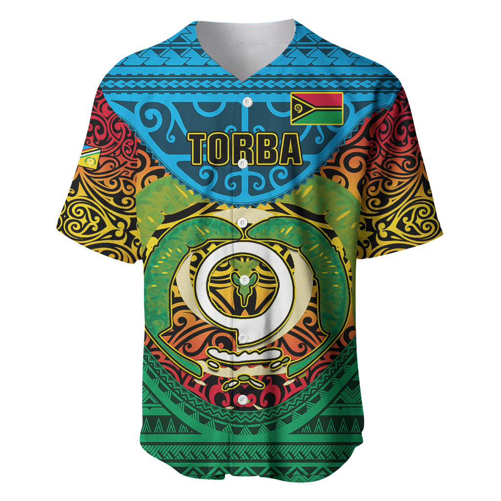 Personalized Vanuatu Torba Province Baseball Jersey Vanuatuan Coat Of Arms Polynesian Pattern LT05 Green - Polynesian Pride