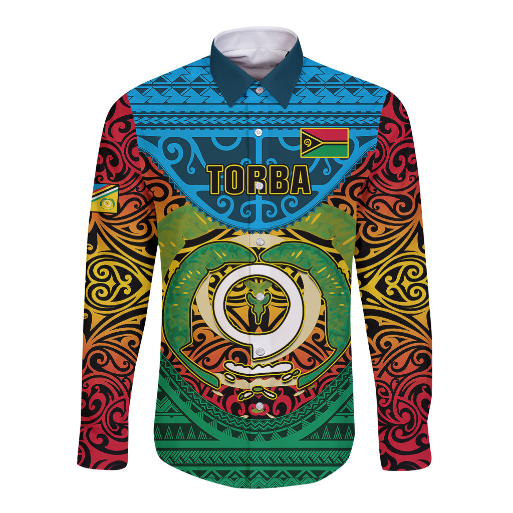 Personalized Vanuatu Torba Province Long Sleeve Button Shirt Vanuatuan Coat Of Arms Polynesian Pattern LT05 Unisex Green - Polynesian Pride
