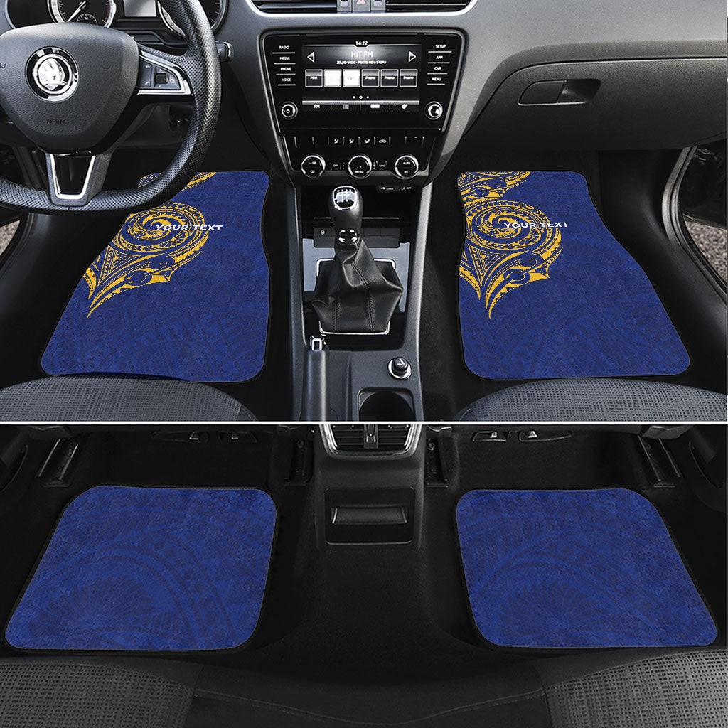 Personalised Nauru Angam Day Car Mats Gold Navy Tribal Pattern