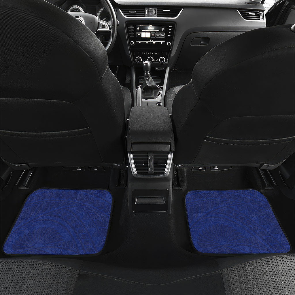 Personalised Nauru Angam Day Car Mats Gold Navy Tribal Pattern