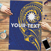 Personalised Nauru Angam Day Puzzle Gold Navy Tribal Pattern