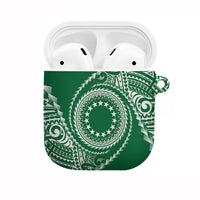 Cook Islands Gospel Day AirPods Case Green Tribal Curves