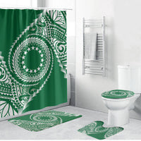 Cook Islands Gospel Day Bathroom Set Green Tribal Curves