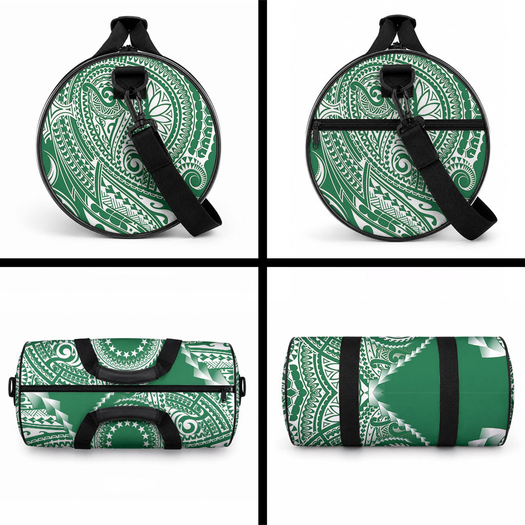 Cook Islands Gospel Day Duffle Bag Green Tribal Curves