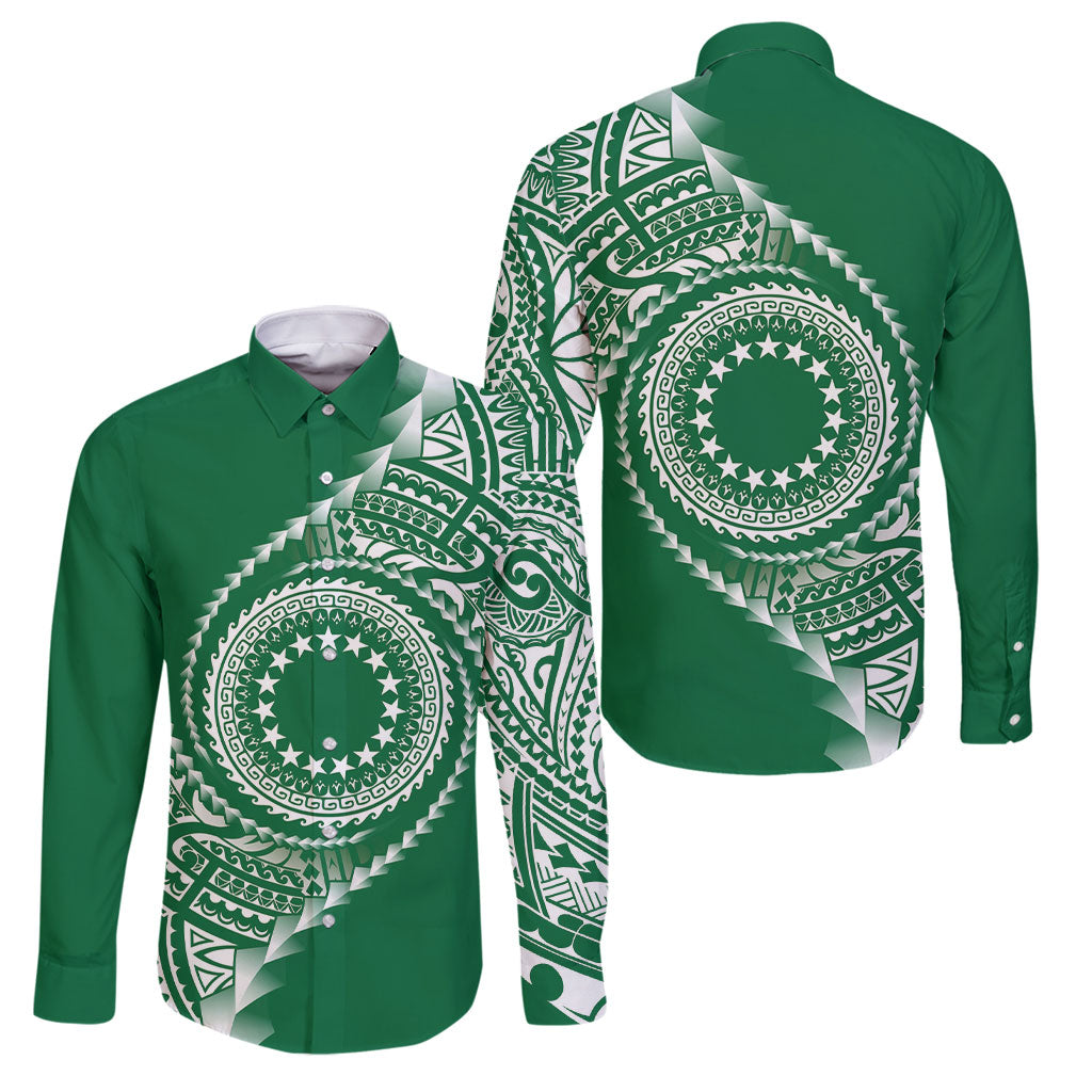 Cook Islands Gospel Day Family Matching Tank Maxi Dress and Hawaiian Shirt Green Tribal Curves