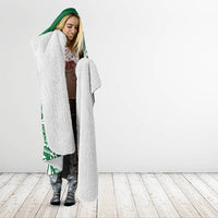Cook Islands Gospel Day Hooded Blanket Green Tribal Curves