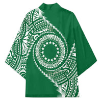Cook Islands Gospel Day Kimono Green Tribal Curves