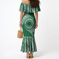 Cook Islands Gospel Day Mermaid Dress Green Tribal Curves
