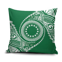 Cook Islands Gospel Day Pillow Cover Green Tribal Curves