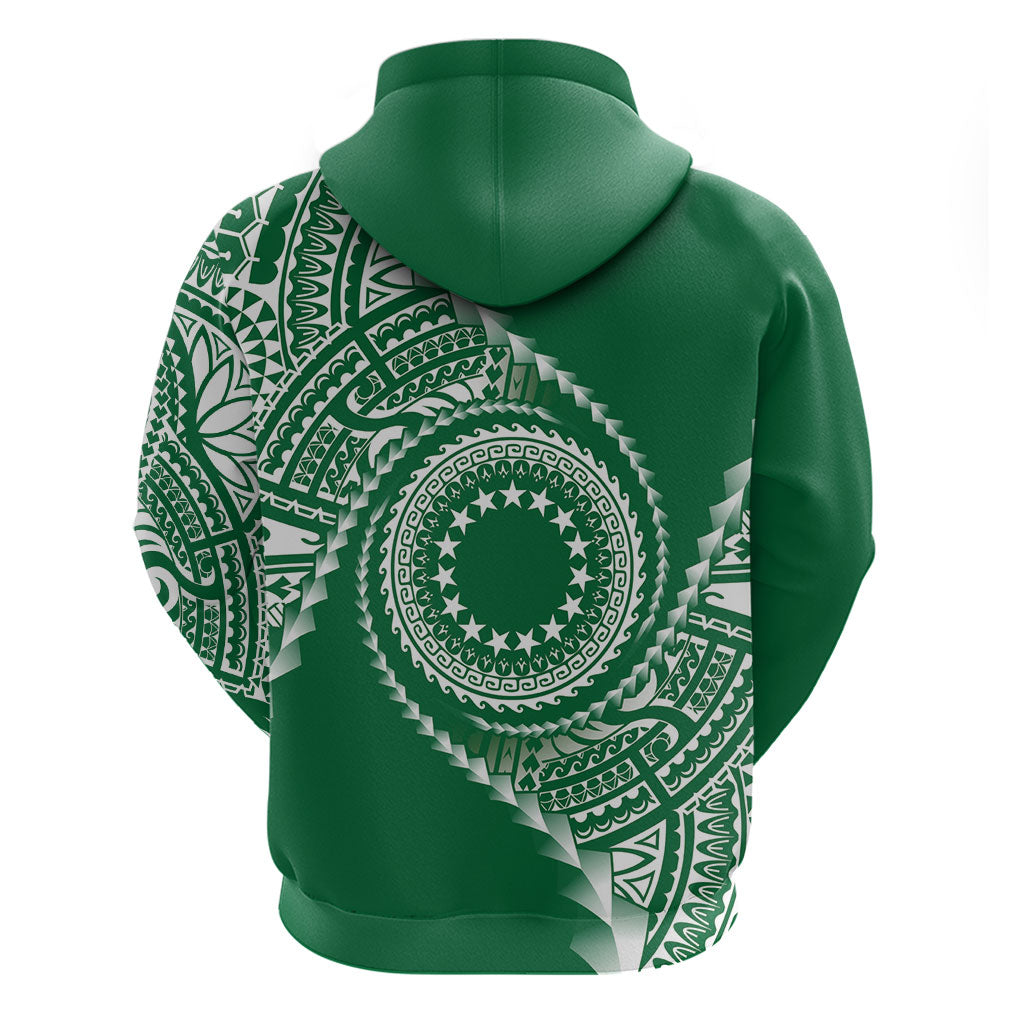 Cook Islands Gospel Day Zip Hoodie Green Tribal Curves