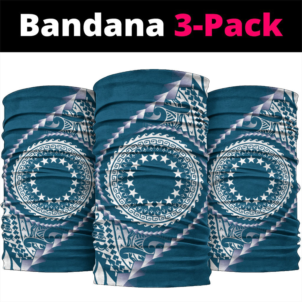 Cook Islands Gospel Day Neck Gaiter Blue Tribal Curves